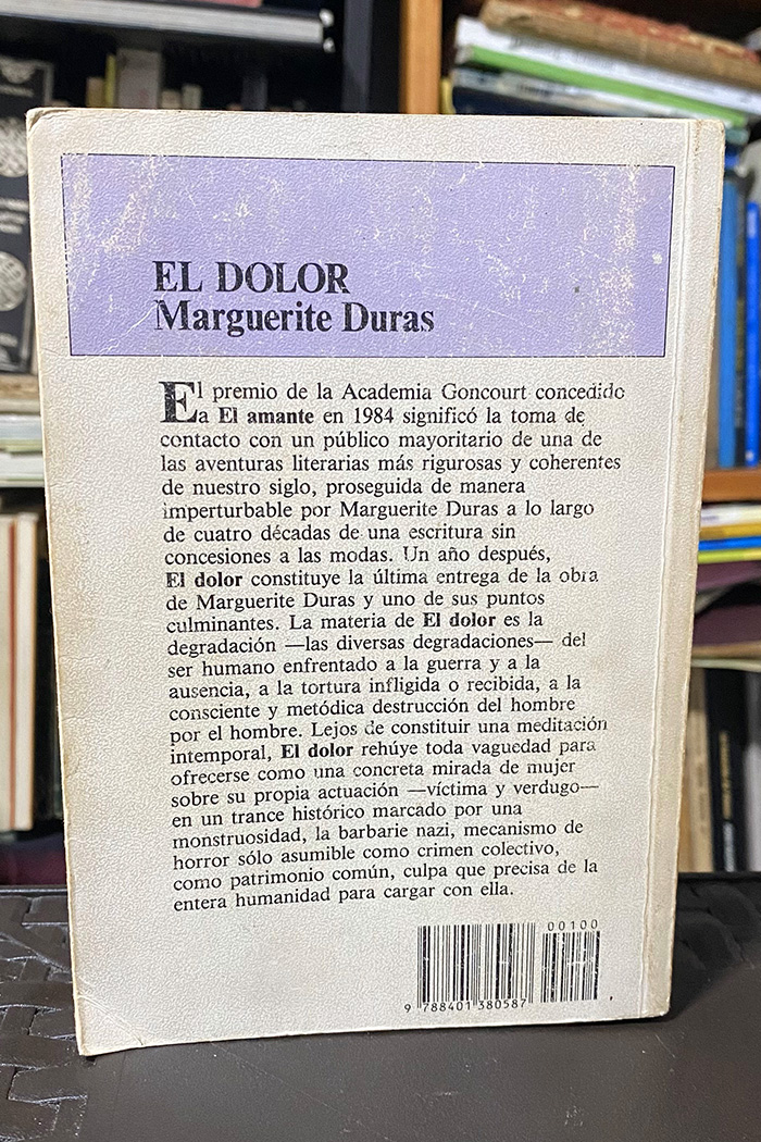 El dolor libro de Marguerite Duras