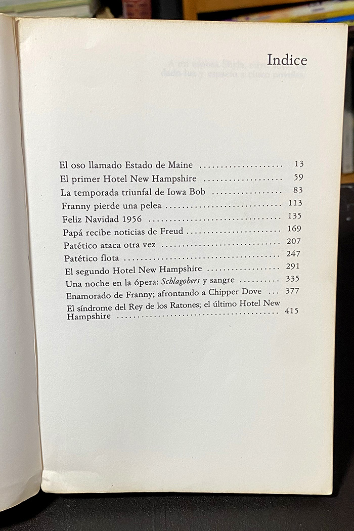 El hotel New Hampshire libro de John Irving