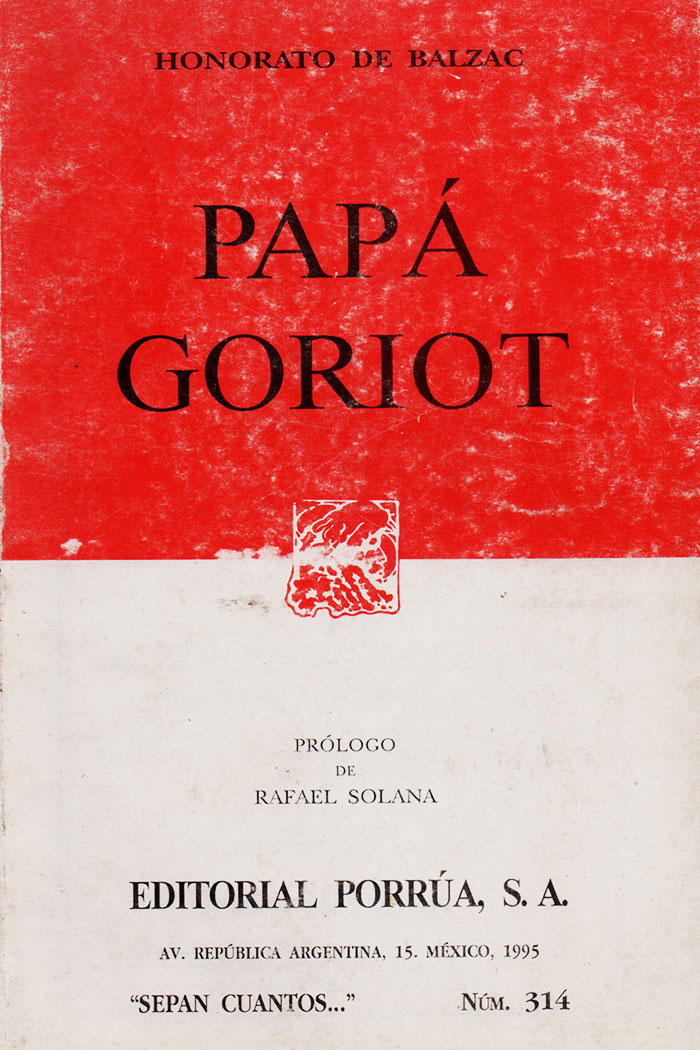 Papá Goriot Novela de Honoré de Balzac