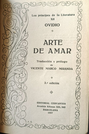 Arte de amar Poema de Ovidio