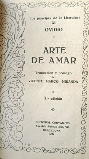 Arte de amar Poema de Ovidio