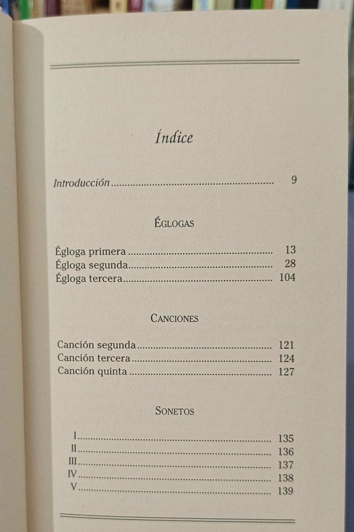 Églogas, Canciones y Sonetos de Garcilaso de la Vega